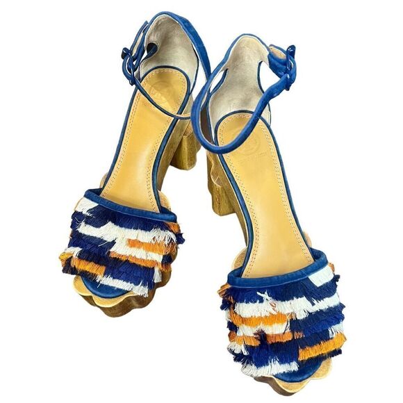 Tory Burch Women's Blue Alma Platform Sandal NWOB Size 7 Medium - Picture 4 of 11